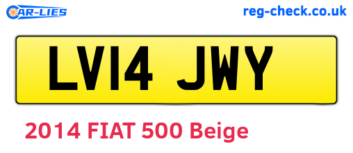 LV14JWY are the vehicle registration plates.