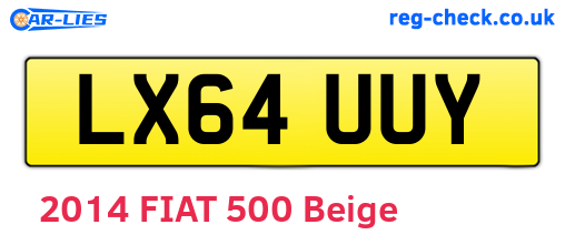 LX64UUY are the vehicle registration plates.