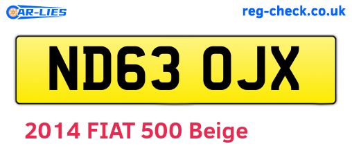 ND63OJX are the vehicle registration plates.