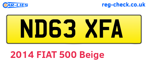 ND63XFA are the vehicle registration plates.