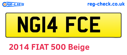 NG14FCE are the vehicle registration plates.