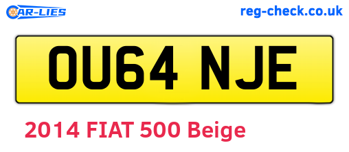 OU64NJE are the vehicle registration plates.