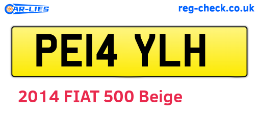 PE14YLH are the vehicle registration plates.