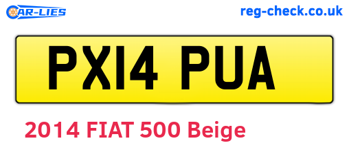 PX14PUA are the vehicle registration plates.