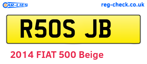 R50SJB are the vehicle registration plates.