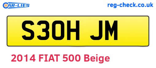 S30HJM are the vehicle registration plates.