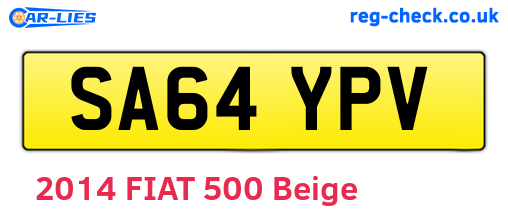 SA64YPV are the vehicle registration plates.