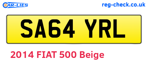 SA64YRL are the vehicle registration plates.
