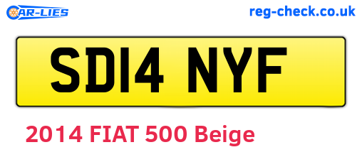 SD14NYF are the vehicle registration plates.