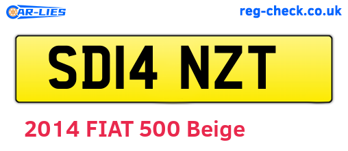 SD14NZT are the vehicle registration plates.