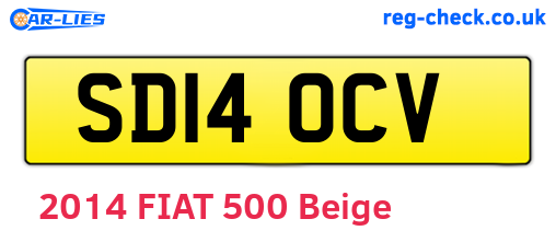 SD14OCV are the vehicle registration plates.