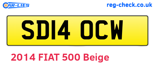 SD14OCW are the vehicle registration plates.