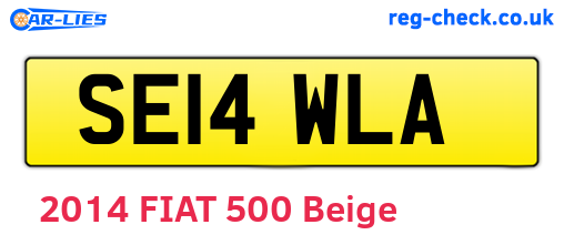 SE14WLA are the vehicle registration plates.