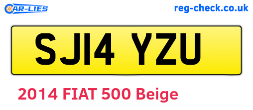 SJ14YZU are the vehicle registration plates.