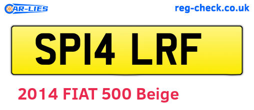 SP14LRF are the vehicle registration plates.