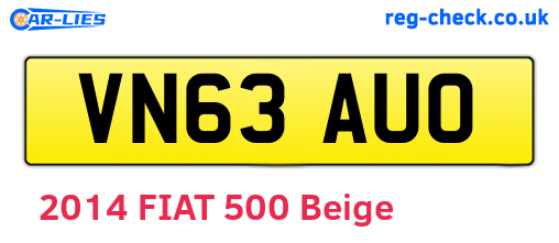 VN63AUO are the vehicle registration plates.