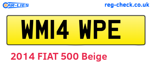 WM14WPE are the vehicle registration plates.