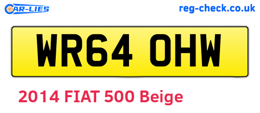 WR64OHW are the vehicle registration plates.