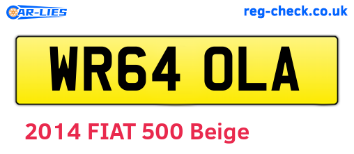 WR64OLA are the vehicle registration plates.