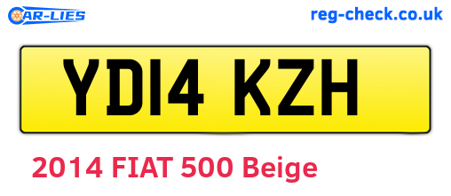 YD14KZH are the vehicle registration plates.