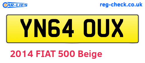 YN64OUX are the vehicle registration plates.