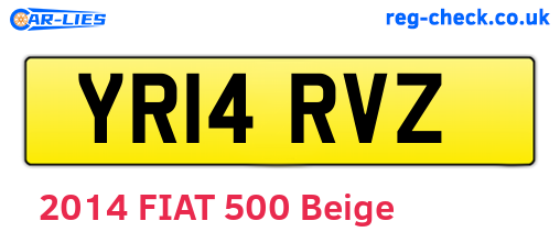 YR14RVZ are the vehicle registration plates.