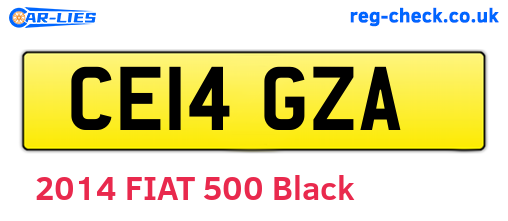 CE14GZA are the vehicle registration plates.