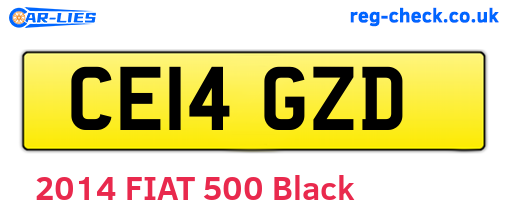 CE14GZD are the vehicle registration plates.