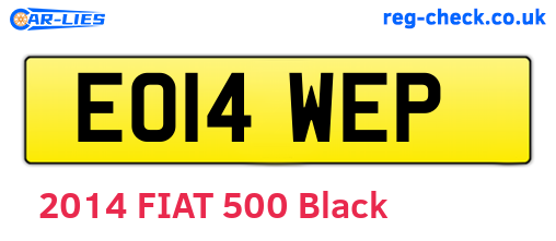EO14WEP are the vehicle registration plates.