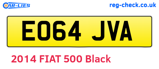 EO64JVA are the vehicle registration plates.