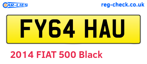 FY64HAU are the vehicle registration plates.
