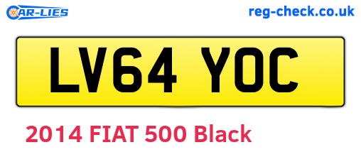 LV64YOC are the vehicle registration plates.