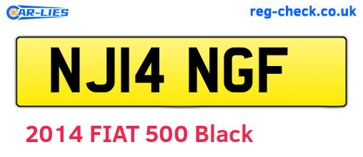 NJ14NGF are the vehicle registration plates.