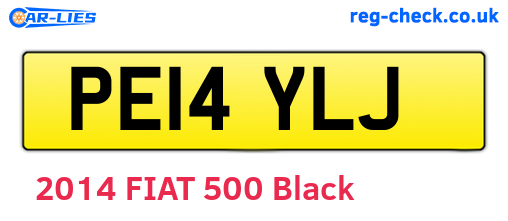 PE14YLJ are the vehicle registration plates.