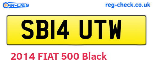 SB14UTW are the vehicle registration plates.
