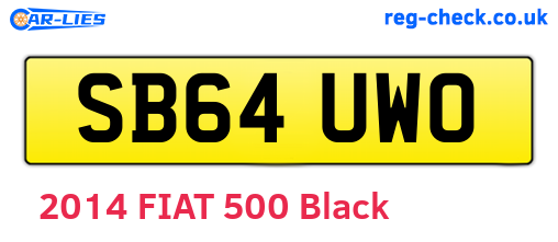 SB64UWO are the vehicle registration plates.