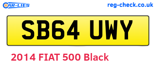 SB64UWY are the vehicle registration plates.