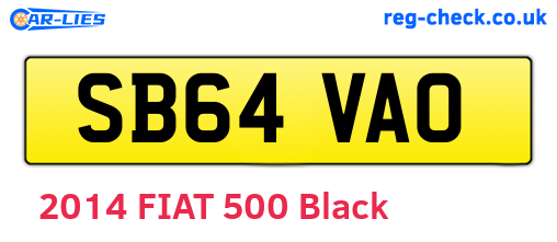 SB64VAO are the vehicle registration plates.