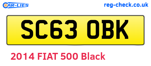 SC63OBK are the vehicle registration plates.