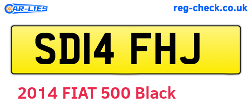 SD14FHJ are the vehicle registration plates.