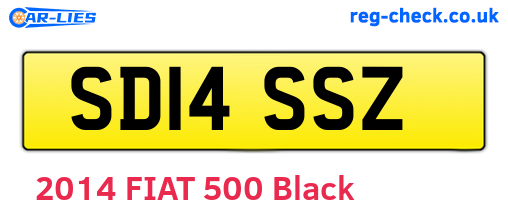 SD14SSZ are the vehicle registration plates.