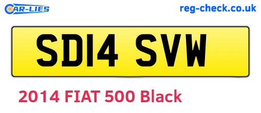 SD14SVW are the vehicle registration plates.