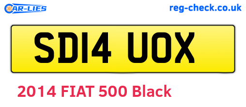 SD14UOX are the vehicle registration plates.