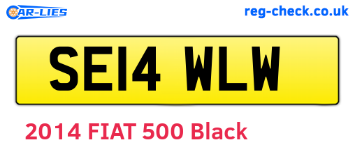 SE14WLW are the vehicle registration plates.