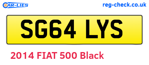 SG64LYS are the vehicle registration plates.
