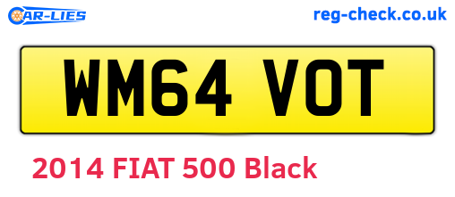 WM64VOT are the vehicle registration plates.