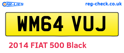 WM64VUJ are the vehicle registration plates.