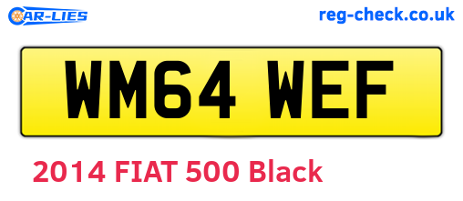 WM64WEF are the vehicle registration plates.