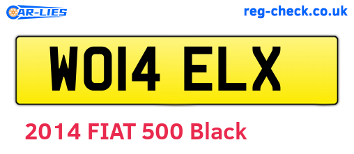 WO14ELX are the vehicle registration plates.