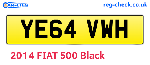YE64VWH are the vehicle registration plates.